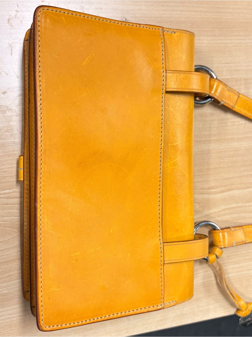 Dooney & Bourke Yellow Leather Shoulder Bag - Picture 4 of 4